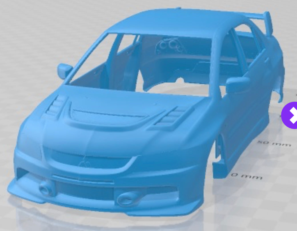 Mitsubishi evo 9 carbon shell body
