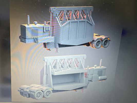 Car crusher lorry back