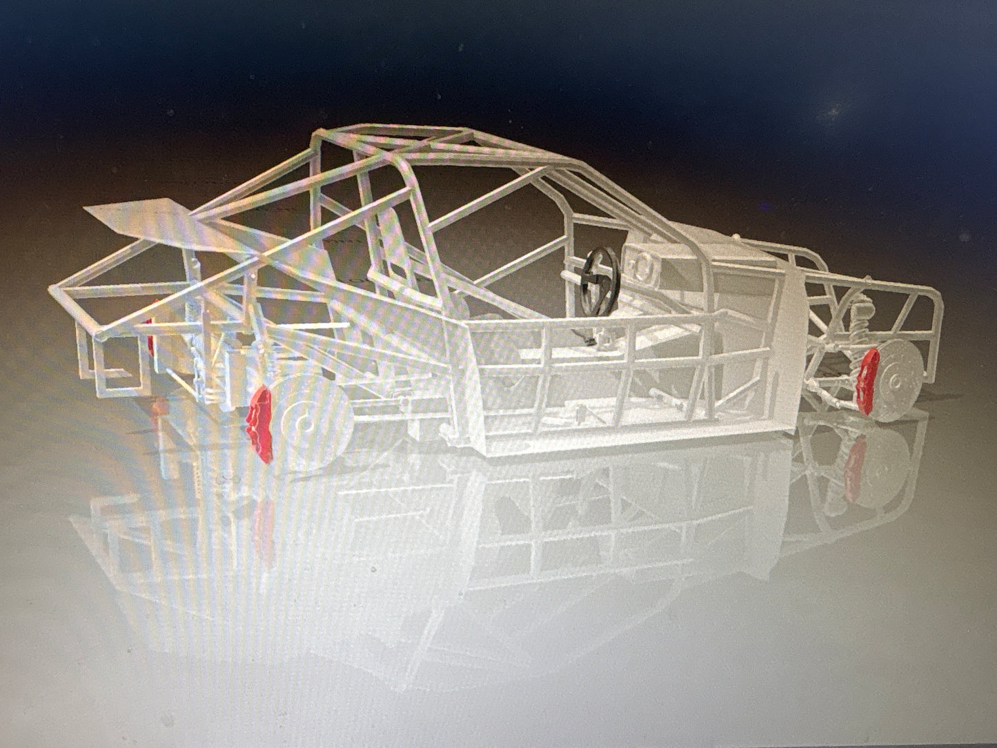 Hot rod chassis with rollcage