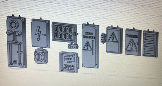 Electrical units fuse box set diorama