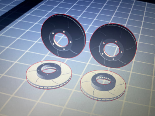 Set of 4 grove disc rotors